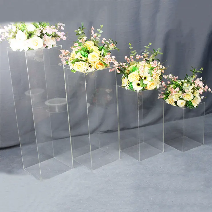 Florero acrílico transparente para boda, soporte de flores acrílico, centro de mesa, fábrica