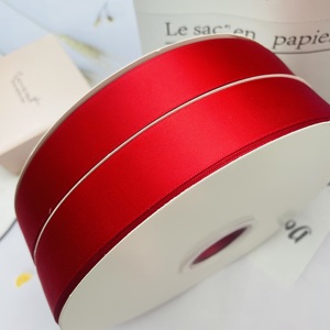 E-Magic Wholesale Custom 1 Inch Width 100 Yard Rolls <strong>Red</strong> Satin <strong>Ribbon</strong> Double Sided Polyester <strong>Ribbon</strong> for Cake Flower Wrap - Product Image 1
