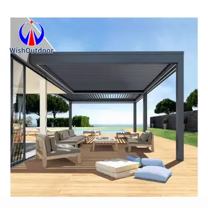 정원 커튼 방수 전망대 전동 전기 알루미늄 pergola 비바람에 견디는 Alfresco 비닐 pergola 핫 세일