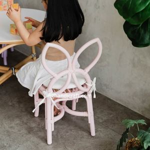Silla Infantil Moderna Hecha a Mano de Ratán Natural con Características de Seguridad para Uso en Exteriores, Muebles de Mimbre Ecológicos para Niños - Product Image 4