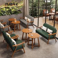 Café carré Fast Food Commercial Cafe Marble Restaurant Canapé Banc Meubles Dessus de table et chaises Booth Sièges Ensemble