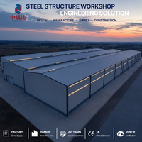 Atelier d'usine en structure métallique ZhongShengDa, bâtiment moderne avec auvent d'entrée en verre, panneaux bicolores, cadre de portique préfabriqué