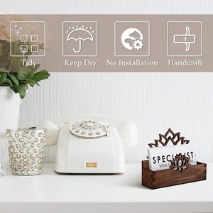 Porte-cartes en bois en forme de lotus, organisateur de cartes de visite, accessoire de bureau rétro pour usage professionnel - Product Image 3