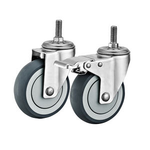 75mm 100mm 125mm Mittelschwere Edelstahl-Standard-TPR-Lenkrollen Industrielle Transportrollen - Product Image 2