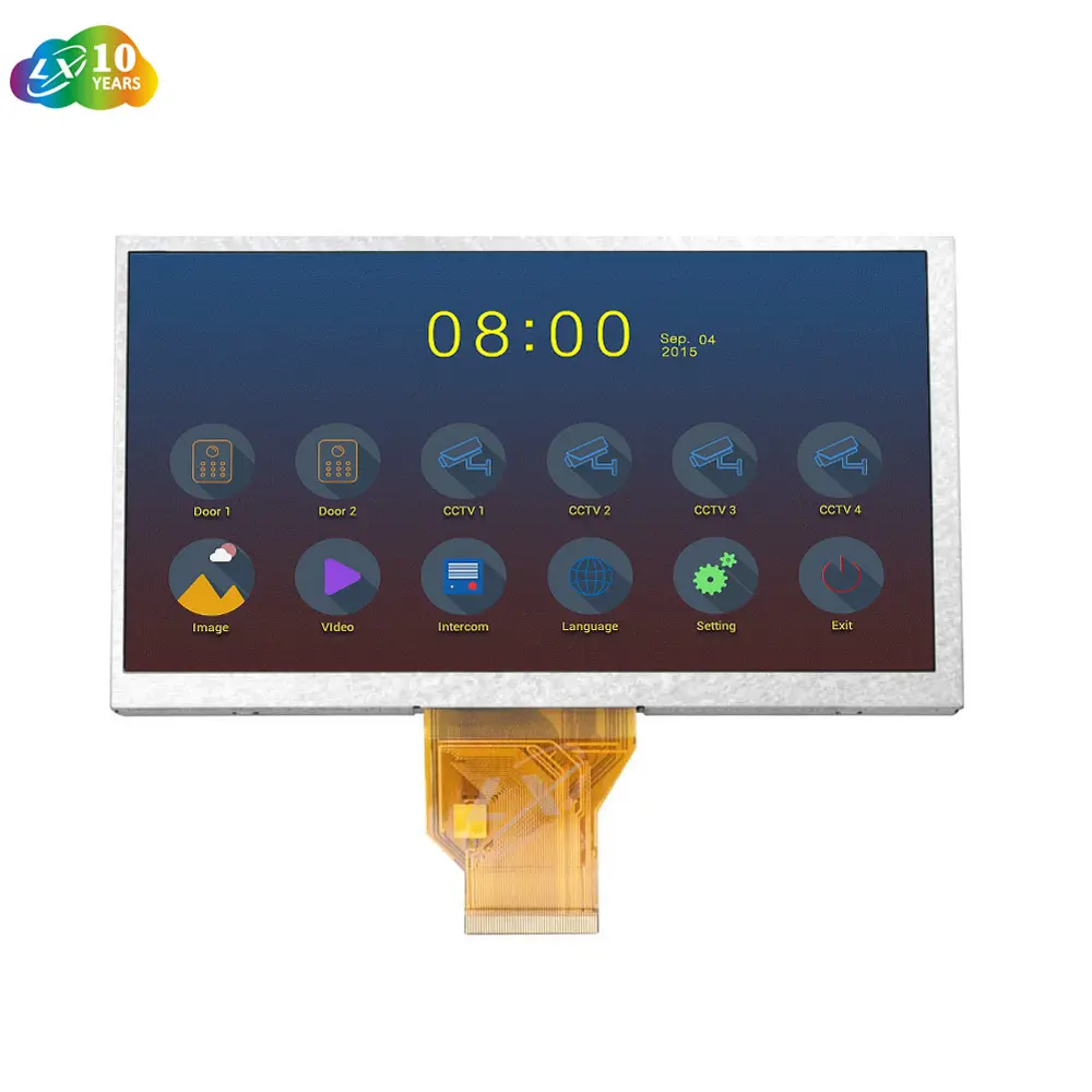 10 anos de fabricante 800*480 TFT LCD Tela TFT LCD RGB de 7,0 polegadas