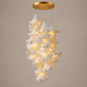 Lustre suspendu artistique personnalisé en céramique et métal à volants pour escalier, villa, hall d'hôtel - Prix usine de gros - Product Image 2