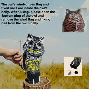 Hibou solaire lumineux et <span class=keywords><strong>sonore</strong></span> - 360 °   Épouvantail rotatif pour <span class=keywords><strong>oiseaux</strong></span> - Product Image 4