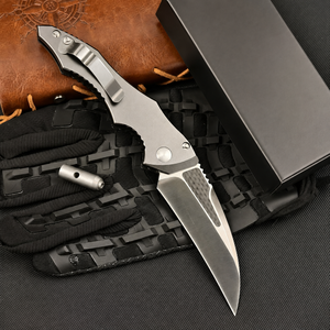 Cuchillo Plegable de Acero D2 de Alta Calidad, Mango de Aluminio y Fibra de Carbono, Cuchillo Táctico de Supervivencia para Camping, Cuchillo de Bolsillo, Herramienta EDC, Regalo - Product Image 3