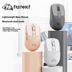 Ratón inalámbrico recargable de modo dual <span class=keywords><strong>Wolf</strong></span> A3 gratis para diestros para oficina o juegos en computadora portátil con sonido de graves - Product Image 2