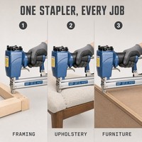 1013JC 422JB F30D T50 Brad Nailer Air Stapler Logam Kayu Rangka DIY Kapasitas 100 Paku Panjang Paku 1/2-2 untuk Furnitur