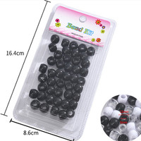 Coloré rond Dreadlock acrylique perles grand trou entretoise cheveux perles pour la fabrication de bijoux bracelet à bricoler soi-même collier artisanat couture