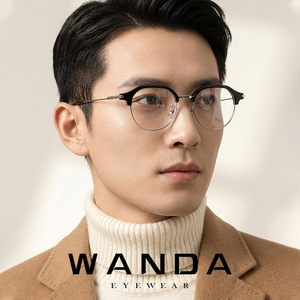 Gafas Ópticas Redondas Semi-Montadas LF9023 para Hombre, Lentes Transparentes CR-39, Ancho de Montura Mediano - Product Image 2