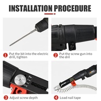 Pistolet à vis électrique industriel automatique pour chaîne de vis, portée de 20-45 mm, 50 clous, 220 V, plastique, acier inoxydable JUXIN