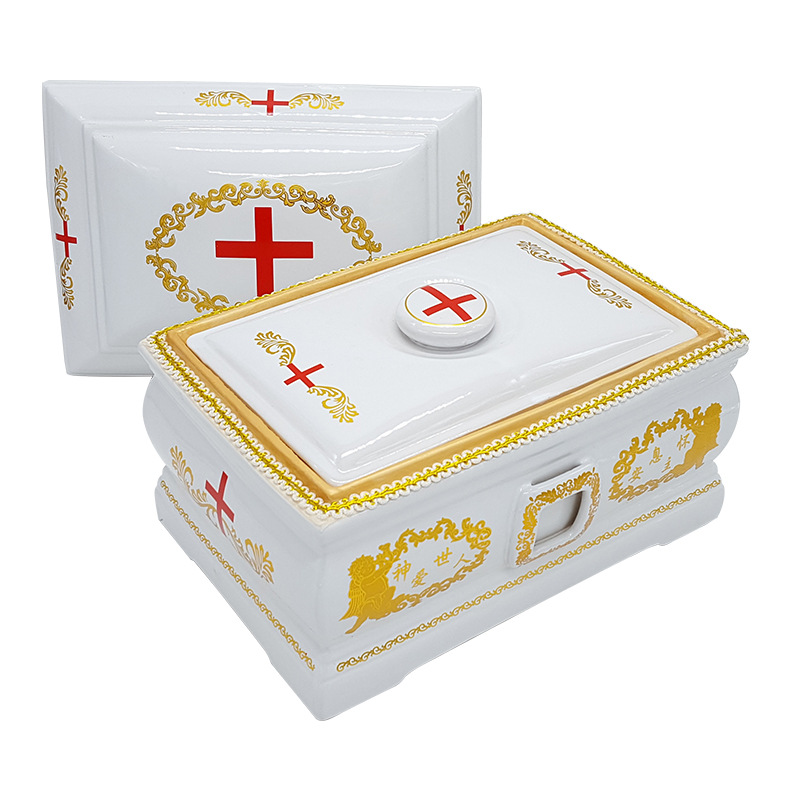 Шкатулка Cinerary, поставка от производителя, урна для кремации христианского Евангелия, шкатулка для золы домашнего животного, керамические урны для похорон, шкатулка