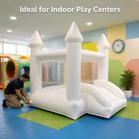 Château gonflable extérieur blanc avec souffleur, jouets gonflables incluant une structure de saut en PVC
