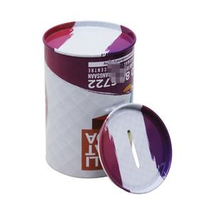 Renkli yuvarlak para kumbarası teneke paketlenmiş özel kasa Metal kumbara kutu - Product Image 1
