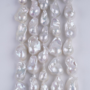 Perlas de Agua Dulce Barrocas Naturales de Zhuji, de 14-18 mm, Blancas, Sueltas, Irregulares, para Hacer Collares y Pulseras - Product Image 4