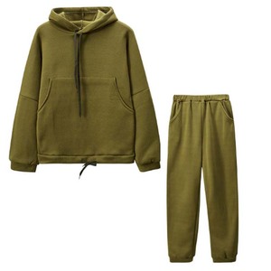 Femmes 2 pièces doublé polaire sport survêtement épais course survêtement pantalons de survêtement à capuche filles sweats ensembles - Product Image 1