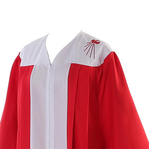 Robe Religieuse Européenne Unisexe Rouge et Blanche, Costume de Prêtre d'Église, Robe de Scène avec Épaulettes, en Fibre de Polyester - Product Image 4