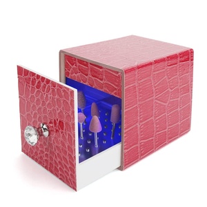 Soporte para Brocas de Uñas, Caja de Luz UV Azul para Cabezales de Pulido, Soporte Antipolvo, Exhibidor Acrílico de 48 Agujeros, Organizador para Salón de Uñas - Product Image 1