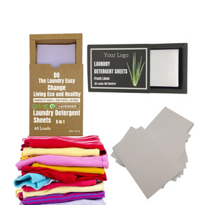 Feuilles de <span class=keywords><strong>lessive</strong></span> naturelle et adoucissant pour tissus | Sans parfum et hypoallergénique, Aloe Vera et huile d'<span class=keywords><strong>arbre</strong></span> à thé pure, sans danger pour les bébés - Product Image 4