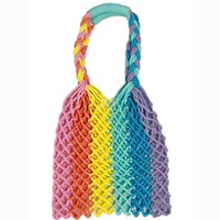 Bolsas de macramé con cordón de red hechas a mano, bolsos de cuerda personalizados, diseño de bolsa de compras de playa de verano para mujer