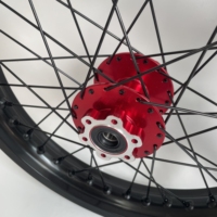 Kit de jantes à rayons noires Performance 19x1.4 avec moyeu avant rouge anodisé pour Surron Light Bee, pièces de rechange pour motocross électrique