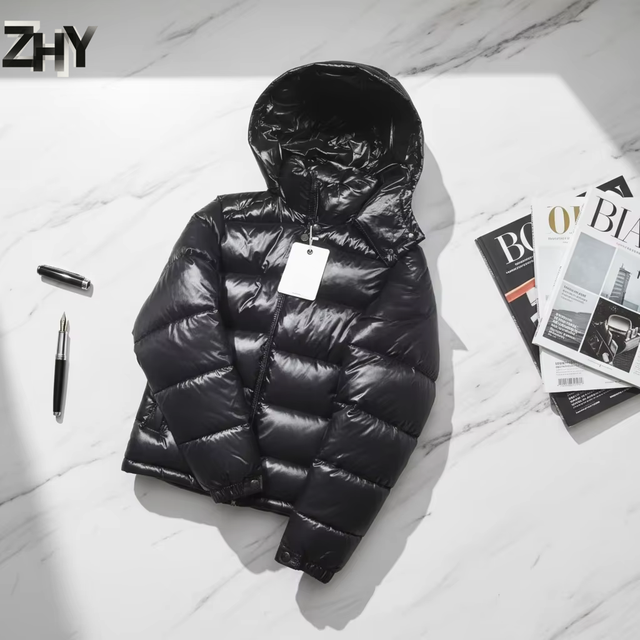 ZHY Custom Men's Down Jacket Can Be Customized with Embroidered LOGO, Light Luxury Design, Down Jacket Jacket, and Outerwear