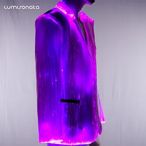 Nouveau concepteur de fantaisie led allumant le blazer pour hommes costumes