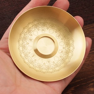 Brass <b>Incense</b> <b>Holder</b> With Tray Hand Made For Religious Use Sandalwood <b>Incense</b> Burner Three Treasures Lotus Design - Product Image 3