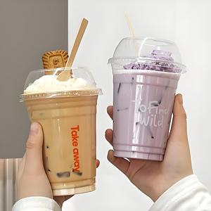 แก้วกาแฟพลาสติกแบบใช้แล้วทิ้งพิมพ์โลโก้ได้ ขนาด 16oz 18oz 20oz  PET สำหรับชาไข่มุก น้ำผลไม้ น้ำแข็ง นมปั่น พร้อมฝาปิด - Product Image 3