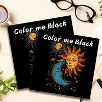 Livre de coloriage Colorme noir et blanc à couverture souple - 24 pages, motif chats et fleurs mignons, pour soulager le stress et la relaxation, imprimé