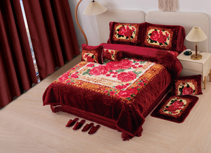 Coperta Raschel Calda <span class=keywords><strong>e</strong></span> Morbida a Doppio Strato per l'Inverno, 100% Poliestere, Set da 12 Pezzi per Letto King Size con Tende - Product Image 2
