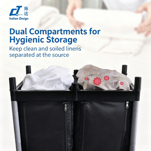 Plastic Housekeeping Room Attendant Maid Cart Service <b>Trolley</b> <b>Laundry</b> Linen Cleaning <b>Trolley</b> for Hotel Hospital - Product Image 3