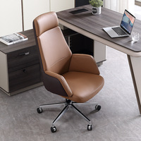 Chaise de bureau pivotante ergonomique de luxe moderne Foshan, en cuir synthétique, avec hauteur réglable et inclinaison électrique