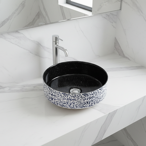 ZOGII Modern Handmade Ceramic Flower Design <strong>Bathroom</strong> <strong>Sink</strong> <strong>Bowl</strong> Easy Clean for Hotel Washing Basin Polished Artistic Style - Product Image 1