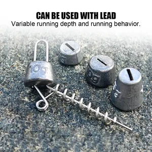 Sistema de tornillos multidepth Spinpoler 5g 7g 10g 15g 20g de acero inoxidable para señuelos blandos Curltail, para pescar lucio, trucha, lubina en agua salada y río. - Product Image 5