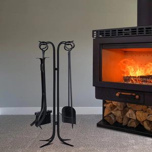 Pour ensemble d'outils de nettoyage de <span class=keywords><strong>cheminée</strong></span> 5 pièces avec support avec pinces à pelle de poker support de brosse ensemble d'outils de <span class=keywords><strong>cheminée</strong></span> - Product Image 3