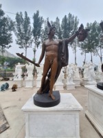 Statue de décoration de parc de jardin personnalisée en usine, statue nue de figure masculine grecque en bronze haut de gamme personnalisée à la main