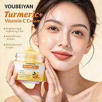 Crème Visage Hydratante Anti-Âge Éclaircissante au Curcuma, Vitamines C & E, Anti-Taches Noires