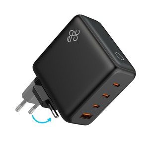 Cargador GaN de 140W con Múltiples Puertos, Pantalla Digital, Enchufe Europeo Plegable, USB C y USB A para Laptop y Teléfono - Product Image 2