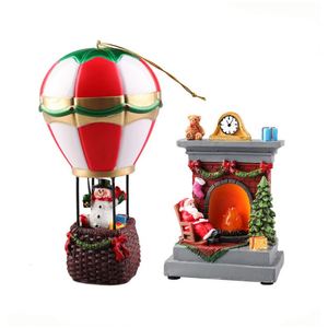 Décoration de Noël Lumineuse : Ballon à Air Chaud et Cheminée, Petite Veilleuse Cadeau - Product Image 5