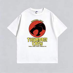 T-shirt americana vintage in cotone pesante a maniche corte, vestibilità ampia, girocollo, <span class=keywords><strong>Thundercats</strong></span> 1985, trendy e versatile - Product Image 4