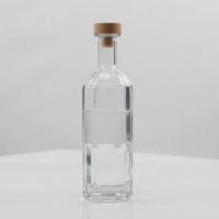 Bouteille en verre de 500 ml avec bouchon en liège, sérigraphiée pour le vin, le brandy, le gin, le whisky, la vodka, le rhum, la tequila