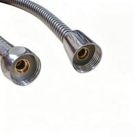 Tuyau de douche flexible pour projet hôtelier, 1,5 m, 14 mm, SS201, double verrouillage, tube intérieur en PVC, écrou en alliage de zinc, âme en laiton