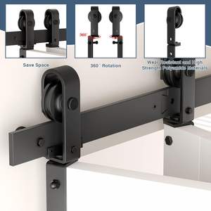 DonYoung Kit perangkat keras pintu gudang, tugas berat 36 lipat dua rol terpasang samping geser halus untuk pintu lipat ganda 16" - Product Image 4