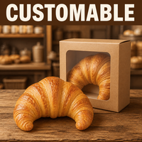 Jouet Squishy Croissant à Remontée Lente, Balle Anti-Stress Réaliste en Forme de Croissant, Jouet Sensoriel Doux pour Enfants et Adultes, Idéal pour le Bureau