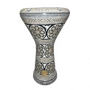 Darbuka Doumbek Profesional Egipcia Hecha a Mano de Aluminio con Incrustaciones de Madreperla de 22cm - Product Image 1