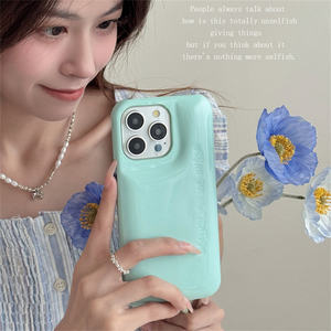 Custodia in pelle lucida con sapone retrò retrò per iphone 16 15 14 13 Pro Max Cover per paraurti in gelatina Color dolce - Product Image 3