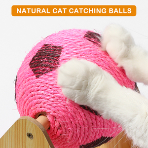 Hiphoppet dayanıklı kedi tırmalama panosu oyuncak el-sarılmış Sisal halat kedi tırmalama sütunu top çerçeve çizilmeye dayanıklı kedi Scratcher - Product Image 6